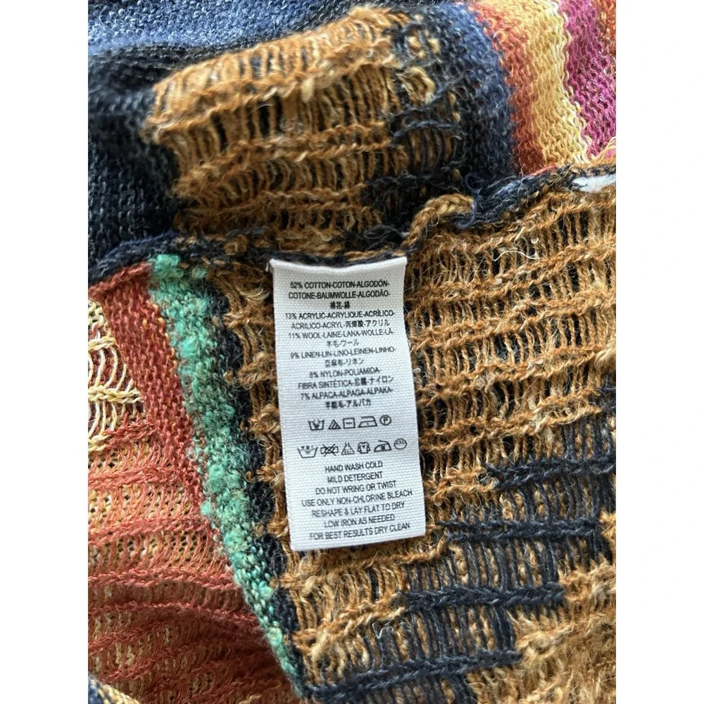 Free People Aztec Lima Duster Cardigan L Hooded Southwestern Boho Festival Wool